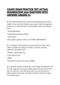 CAADC EXAM PRACTICE TEST ACTUAL&NewLine;EXAMINATION 2026 QUESTIONS WITH&NewLine;ANSWERS GRADED A&plus;&NewLine;