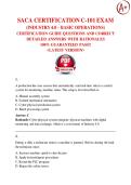 SACA CERTIFICATION C-101 EXAM &lpar;INDUSTRY 4&period;0 &ndash; BASIC OPERATIONS&rpar; CERTIFICATION GUIDE QUESTIONS AND CORRECT  DETAILED ANSWERS WITH RATIONALES  100&percnt; GUARANTEED PASS&excl;&excl;  <LATEST VERSION>