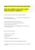 BRMP CERTIFICATION EXAM 2026 QUESTIONS&NewLine;WITH 100&percnt; CORRECT SOLUTIONS &vert; LATEST&NewLine;UPDATE 2026&sol;2027 &vert; GRADED A&plus;&period;