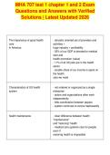 MHA 707 test 1 chapter 1 and 2 Exam&NewLine;Questions and Answers with Verified&NewLine;Solutions &vert; Latest Updated 2026