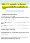 WGU C213 Accounting for Decision Makers Study Guide Questions and Answers