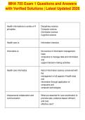 MHA 705 Exam 1 Questions and Answers&NewLine;with Verified Solutions &vert; Latest Updated 2026