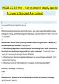 WGU C213 Accounting for Decision Makers Pre-Assessment Questions and Answers Study Guide