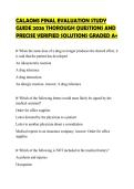 CALAOMS FINAL EVALUATION STUDY&NewLine;GUIDE 2026 THOROUGH QUESTIONS AND&NewLine;PRECISE VERIFIED SOLUTIONS GRADED A&plus;