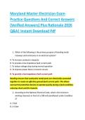 Maryland Master Electrician Exam &NewLine;Practice Questions And Correct Answers &NewLine;&lpar;Verified Answers&rpar; Plus Rationale 2026 &NewLine;Q&A&vert; Instant Download Pdf 