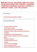 NRNP 6560 ACTUAL MIDTERM COMPLETE REAL &NewLine;EXAM QUESTIONS AND CORRECT ANSWERS &NewLine;&lpar;VERIFIED ANSWERS&rpar; ALREADY GRADED A&plus; &NewLine;&sol;NEWEST EXAM &sol; JUST RELEASED&excl;&excl;NRNP 6560 ACTUAL MIDTERM COMPLETE REAL &NewLine;EXAM QUESTIONS AND CORRECT ANSWERS &NewLine;&lpar;VERIFIED ANSWERS&rpar; ALREADY GRA