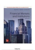 TEST BANK FOR Financial Markets and Institutions 8th Edition by Anthony Saunders&comma; Marcia Millon Cornett&comma; Otgo Erhemjamts ISBN&colon; 978-1260772401 COMPLETE GUIDE ALL CHAPTERS COVERED 100&percnt; VERIFIED A&plus; GRADE ASSURED&excl;&excl;&excl;&excl;NEW LATEST UPDATE&excl;&excl;&excl;&excl;