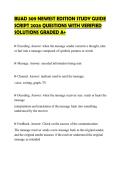 BUAD 309 NEWEST EDITION STUDY GUIDE&NewLine;SCRIPT 2026 QUESTIONS WITH VERIFIED&NewLine;SOLUTIONS GRADED A&plus;&NewLine;