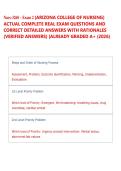 Nurs-3260 - Exam 2 &lpar;ARIZONA COLLEGE OF NURSING&rpar; &NewLine;ACTUAL COMPLETE REAL EXAM QUESTIONS AND &NewLine;CORRECT DETAILED ANSWERS WITH RATIONALES &NewLine;&lpar;VERIFIED ANSWERS&rpar; &vert;ALREADY GRADED A&plus; &lpar;2026&rpar; 