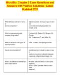 MicroBio&colon; Chapter 2 Exam Questions and&NewLine;Answers with Verified Solutions &vert; Latest&NewLine;Updated 2026