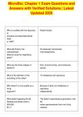 MicroBio&colon; Chapter 1 Exam Questions and&NewLine;Answers with Verified Solutions &vert; Latest&NewLine;Updated 2026