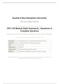 PHY-150 MODULE EIGHT HOMEWORK &vert; 2026 UPDATE &vert; WITH COMPLETE SOLUTIONS&period;