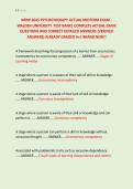 NRNP 6645 PSYCHOTHERAPY ACTUAL MIDTERM EXAM - &NewLine;WALDEN UNIVERSITY  TEST BANK&vert; COMPLETE ACTUAL EXAM &NewLine;QUESTIONS AND CORRECT DETAILED ANSWERS &lpar;VERIFIED &NewLine;ANSWERS&rpar; ALREADY GRADED A&plus;&vert; BRAND NEW&excl;&excl; 