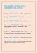 Radiographic pathology Exam 1 QUESTIONS WITH ANSWERS