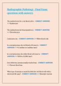 Radiographic Pathology - Final Exam questions with answers