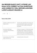 NM BROKER BASICS UNIT 1 LICENSE LAW EXAM WITH CORRECT ACTUAL QUESTIONS AND CORRECTLY WELL DEFINED ANSWERS LATEST ALREADY GRADED A&plus;