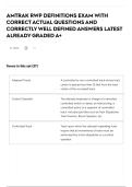 AMTRAK RWP DEFINITIONS EXAM WITH CORRECT ACTUAL QUESTIONS AND CORRECTLY WELL DEFINED ANSWERS LATEST ALREADY GRADED A&plus;