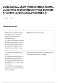 COBA ACTUAL EXAM WITH CORRECT ACTUAL QUESTIONS AND CORRECTLY WELL DEFINED ANSWERS LATEST ALREADY GRADED A&plus;