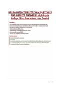 BSN 246 HESI COMPLETE EXAM QUESTIONS AND CORRECT ANSWERS &vert; Nightingale College &vert; Pass Guaranteed - A&plus; Graded