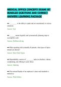 MEDICAL OFFICE CONCEPTS EXAMS SET &NewLine;BUNDLED QUESTIONS AND CORRECT &NewLine;ANSWERS LEARNING PACKAGE 