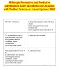 Millwright-Preventive and Predictive&NewLine;Maintenance Exam Questions and Answers&NewLine;with Verified Solutions &vert; Latest Updated 2026