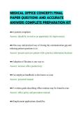 MEDICAL OFFICE CONCEPTS FINAL &NewLine;PAPER QUESTIONS AND ACCURATE &NewLine;ANSWERS COMPLETE PREPARATION KIT 