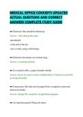 MEDICAL OFFICE CONCEPTS UPDATED &NewLine;ACTUAL QUESTIONS AND CORRECT &NewLine;ANSWERS COMPLETE STUDY GUIDE 