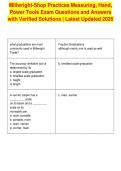 Millwright-Shop Practices Measuring&comma; Hand&comma;&NewLine;Power Tools Exam Questions and Answers&NewLine;with Verified Solutions &vert; Latest Updated 2026&NewLine;