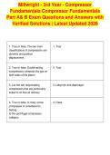 Millwright - 3rd Year - Compressor&NewLine;Fundamentals Compressor Fundamentals&NewLine;Part A& B Exam Questions and Answers with&NewLine;Verified Solutions &vert; Latest Updated 2026