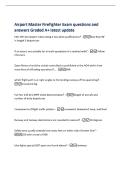 Airport Master Firefighter Exam questions and&NewLine;answers Graded A&plus; latest update&NewLine;FAR 139-315 airport index rating A has what qualifications&quest; -less than 90'&NewLine;in length 5 departures&NewLine;If an area is not suitable for aircraft operations it is marked with