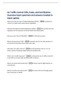 Air Traffic Control CFRs&comma; Rules&comma; and Certification&NewLine;Overview Exam questions and answers Graded A&plus;&NewLine;latest update&NewLine;What is the Title 14 Code of Federal Regulations &lpar;CFRs&rpar;&quest; -It contains the&NewLine;rules for air traffic control and aviation regulations&period;&NewLine;What are 