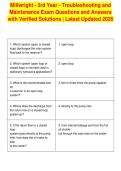 Millwright - 3rd Year - Troubleshooting and&NewLine;Maintenance Exam Questions and Answers&NewLine;with Verified Solutions &vert; Latest Updated 2026