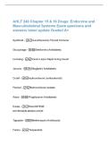AHLT 240 Chapter 15 & 16 Drugs&colon; Endocrine and&NewLine;Musculoskeletal Systems Exam questions and&NewLine;answers latest update Graded A&plus;&NewLine;Synthroid - &lpar;Levothyroxine&rpar; Thyroid hormone&NewLine;Glucophage - &lpar;Metformin&rpar; Antidiabetic&NewLine;Humalog - Insulin Lispro Rapid Acting Insulin&NewLine;