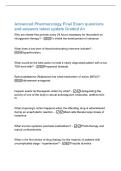 Advanced Pharmacology Final Exam questions&NewLine;and answers latest update Graded A&plus;&NewLine;Why are nitrate-free periods every 24 hours necessary for the patient on&NewLine;nitroglycerin therapy&quest; - To inhibit the development of tolerance&NewLine;What does a low level of thyroid-s