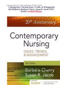 Contemporary Nursing Issues Trends & Management 8th Ed Test Bank Cherry Jacob
