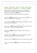 Abeka chemistry test 4 Exam questions&NewLine;and answers Graded A&plus;&vert; latest update&NewLine;Enthalpy decreases and Entropy increases for a process to be predicted as&NewLine;spontaneous&period; Entropy is important for higher temperatures while Enthalpy is&NewLine;important for low temperat
