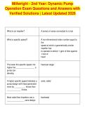 Millwright - 2nd Year&colon; Dynamic Pump&NewLine;Operation Exam Questions and Answers with&NewLine;Verified Solutions &vert; Latest Updated 2026