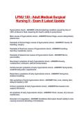 LPNU 130 - Adult Medical-Surgical Nursing II - Exam 8 Latest Update