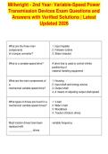Millwright - 2nd Year&colon; Variable-Speed Power&NewLine;Transmission Devices Exam Questions and&NewLine;Answers with Verified Solutions &vert; Latest&NewLine;Updated 2026