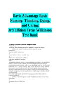 Davis Advantage Basic Nursing 3rd Ed Test Bank Treas Wilkinson