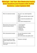 Millwright - 2nd Year&colon; Non-Destructive testing&NewLine;Exam Questions and Answers with Verified&NewLine;Solutions &vert; Latest Updated 2026