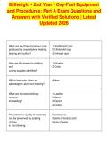 Millwright - 2nd Year - Oxy-Fuel Equipment&NewLine;and Procedures&colon; Part A Exam Questions and&NewLine;Answers with Verified Solutions &vert; Latest&NewLine;Updated 2026