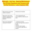 Millwright - 2nd Year - Bearing Maintenance&colon;&NewLine;Part B Exam Questions and Answers with&NewLine;Verified Solutions &vert; Latest Updated 2026