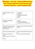 Millwright - 2nd Year - Bearing Maintenance&colon;&NewLine;Part A Exam Questions and Answers with&NewLine;Verified Solutions &vert; Latest Updated 2026