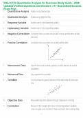WGU C723 Quantitative Analysis for Business Study Guide - 2026 Updated Verified Questions and Answers - A&plus; Guaranteed Success Exam Prep