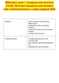 Millwright Level 1&colon; Fasteners and Anchors&NewLine;&lpar;15103- 06&rpar; Exam Questions and Answers&NewLine;with Verified Solutions &vert; Latest Updated 2026