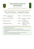 ISA Certified Arborist Comprehensive Glossary &lpar;Latest 2026&sol;2027 Update&rpar; &vert; Complete Study Guide with Key Terms and Detailed Definitions &vert;  A&plus; Graded