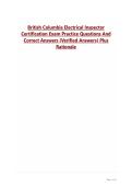 British Columbia Electrical Inspector Certification Exam Practice Questions And Correct Answers &lpar;Verified Answers&rpar; Plus Rationale