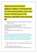 Virginia Commercial Pesticide &NewLine;Applicator Category 3 Ornamental And &NewLine;Turf Pest Control Questions And Correct &NewLine;Answers &lpar;Verified Answers&rpar; Plus &NewLine;Rationales 2026 Q&A Instant Download &NewLine;Pdf 