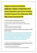 Virginia Commercial Pesticide &NewLine;Applicator Category 8 Regulatory Pest &NewLine;Control Questions And Correct Answers &NewLine;&lpar;Verified Answers&rpar; Plus Rationales 2026 &NewLine;Q&A Instant Download Pdf